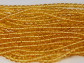 Medium Topaz 4mm round czech beads  - 100 Czech Beads